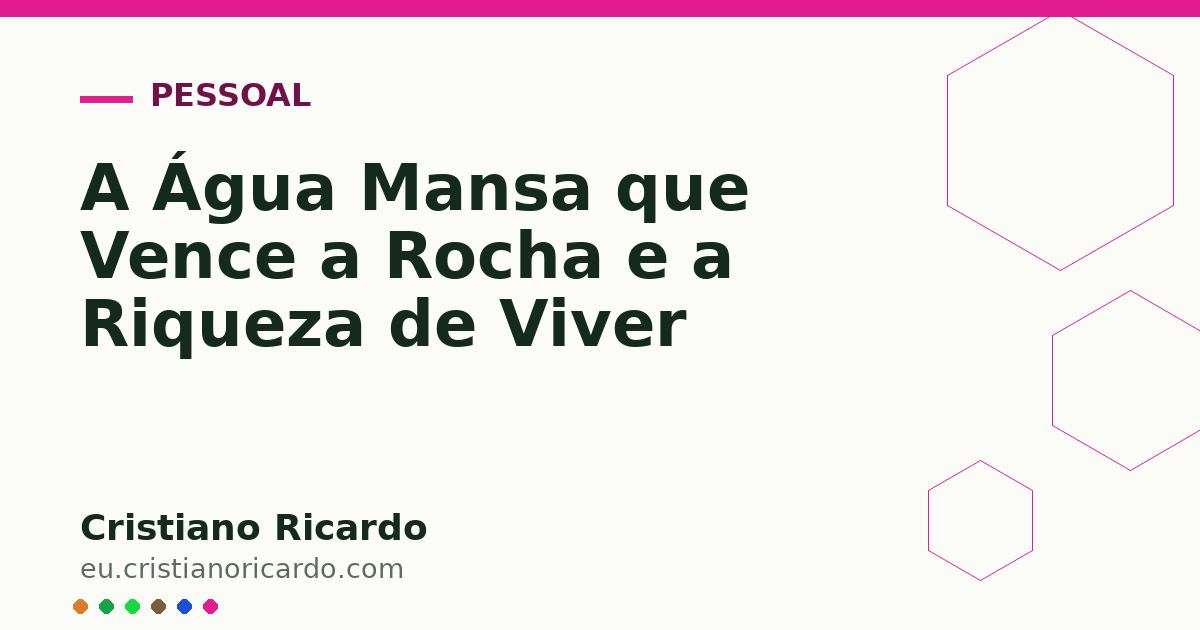Capa ilustrativa do artigo: A Água Mansa que Vence a Rocha e a Riqueza de Viver