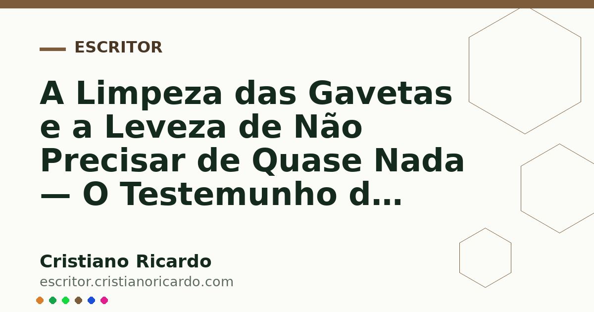 Card OG automático: A Limpeza das Gavetas e a Leveza de Não Precisar de Quase Nada — O Testemunho do Tempo (2008)