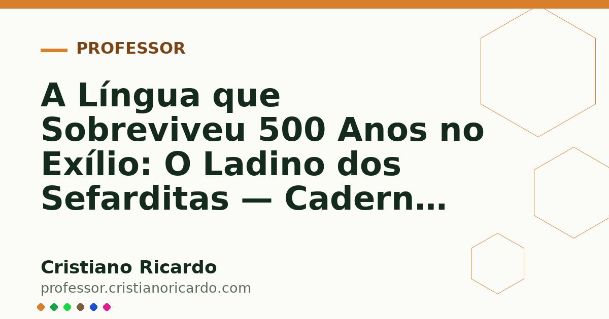 Card OG automático: A Língua que Sobreviveu 500 Anos no Exílio: O Ladino dos Sefarditas — Caderno de Espanhol (2007)