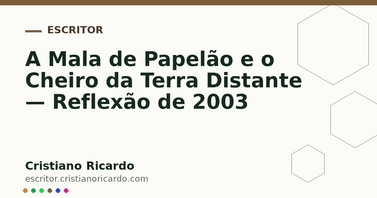 Card OG automático: A Mala de Papelão e o Cheiro da Terra Distante — Reflexão de 2003