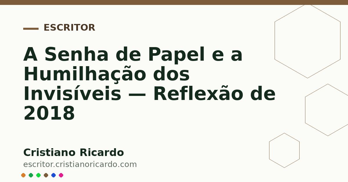 Card OG automático: A Senha de Papel e a Humilhação dos Invisíveis — Reflexão de 2018