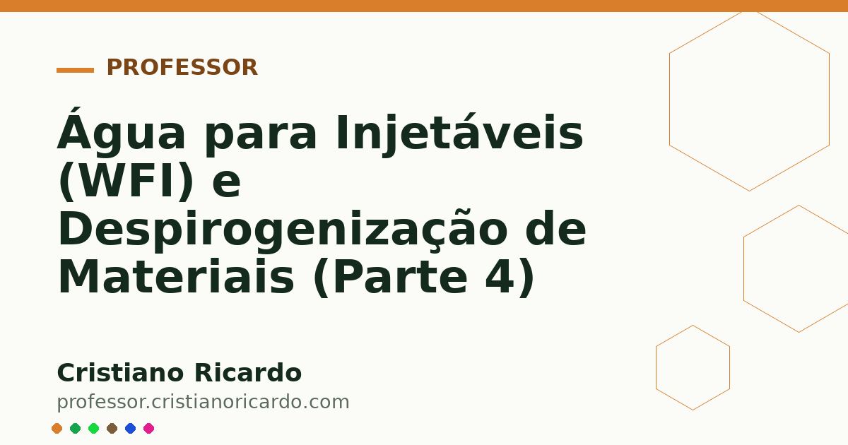 Card OG automático: Água para Injetáveis (WFI) e Despirogenização de Materiais (Parte 4)