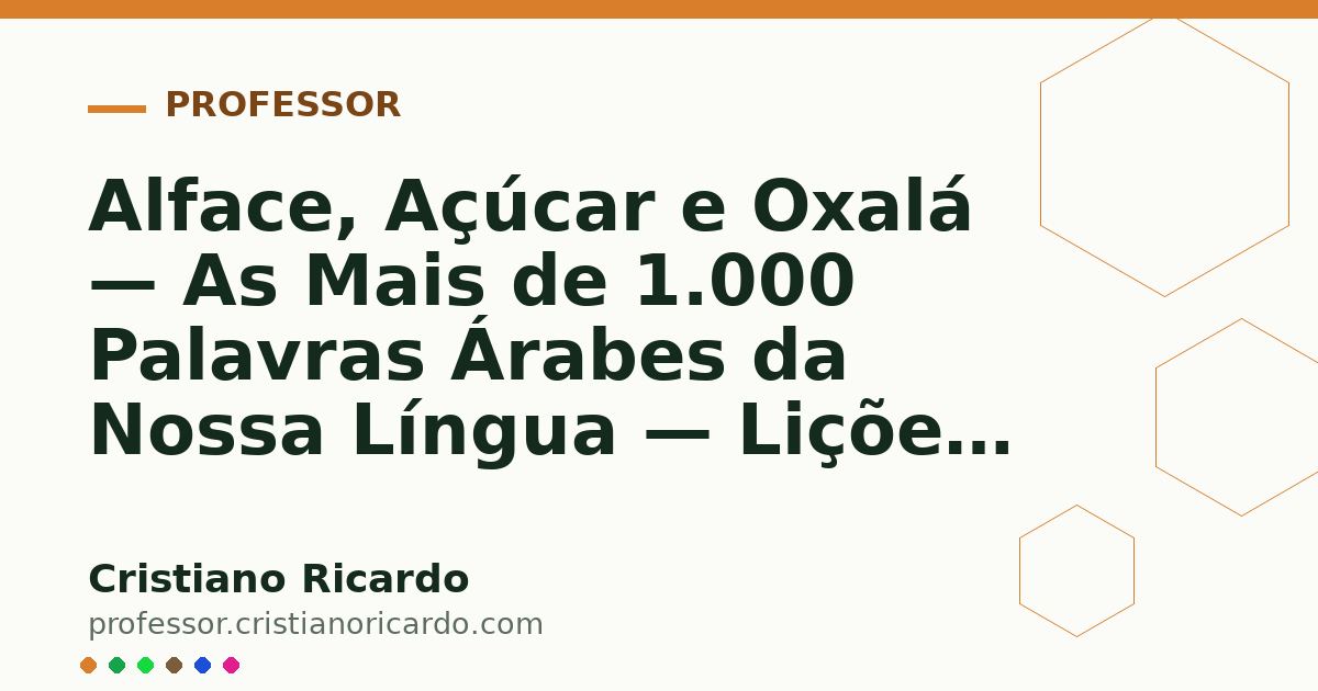 Card OG automático: Alface, Açúcar e Oxalá — As Mais de 1.000 Palavras Árabes da Nossa Língua — Lições de Português 2006