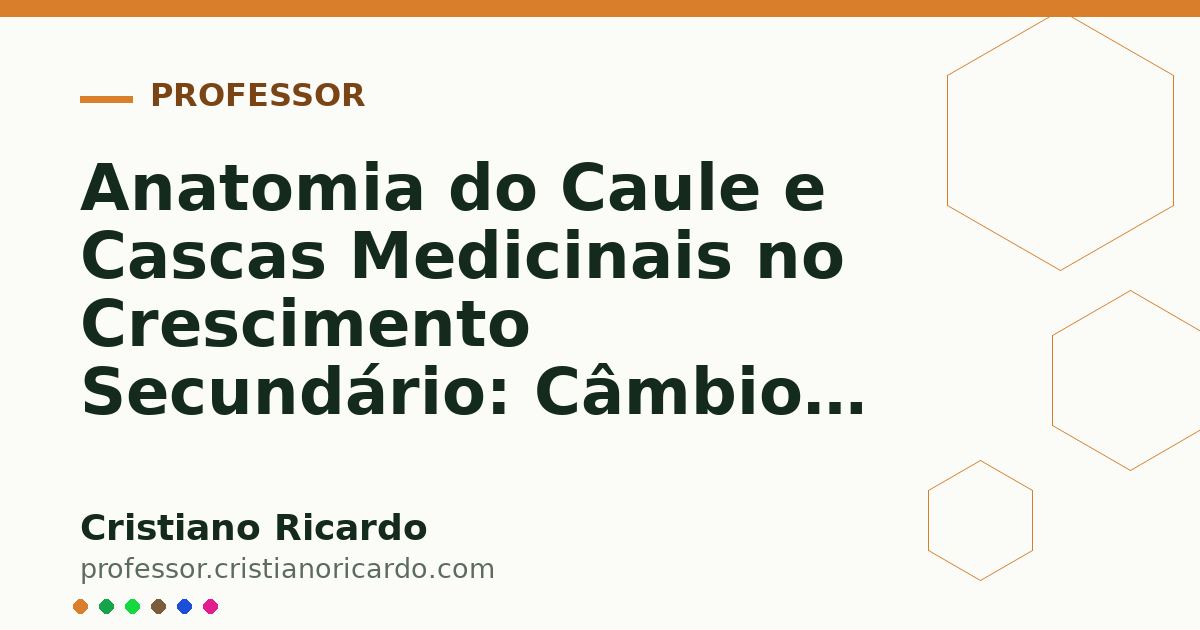Card OG automático: Anatomia do Caule e Cascas Medicinais no Crescimento Secundário: Câmbio, Felogênio e Floema
