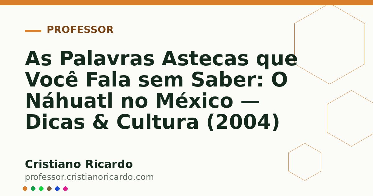 Card OG automático: As Palavras Astecas que Você Fala sem Saber: O Náhuatl no México — Dicas & Cultura (2004)