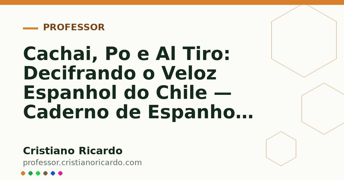 Card OG automático: Cachai, Po e Al Tiro: Decifrando o Veloz Espanhol do Chile — Caderno de Espanhol (2007)