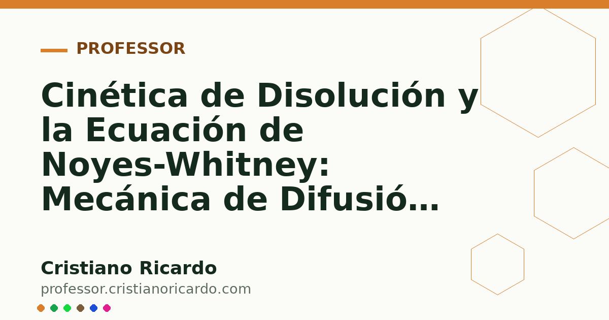 Card OG automático: Cinética de Disolución y la Ecuación de Noyes-Whitney: Mecánica de Difusión (Tratado de Farmacotecnia 2026)