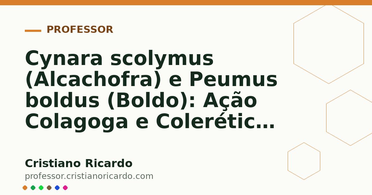Card OG automático: Cynara scolymus (Alcachofra) e Peumus boldus (Boldo): Ação Colagoga e Colerética (Aprofundamento 7)