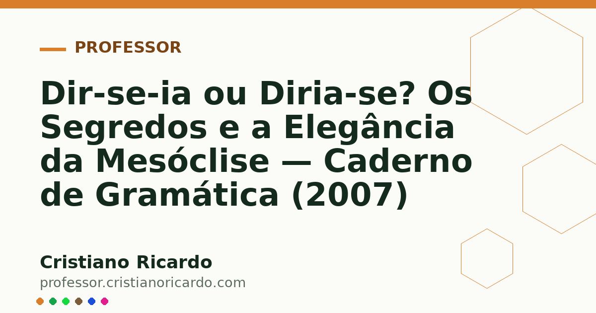 Card OG automático: Dir-se-ia ou Diria-se? Os Segredos e a Elegância da Mesóclise — Caderno de Gramática (2007)