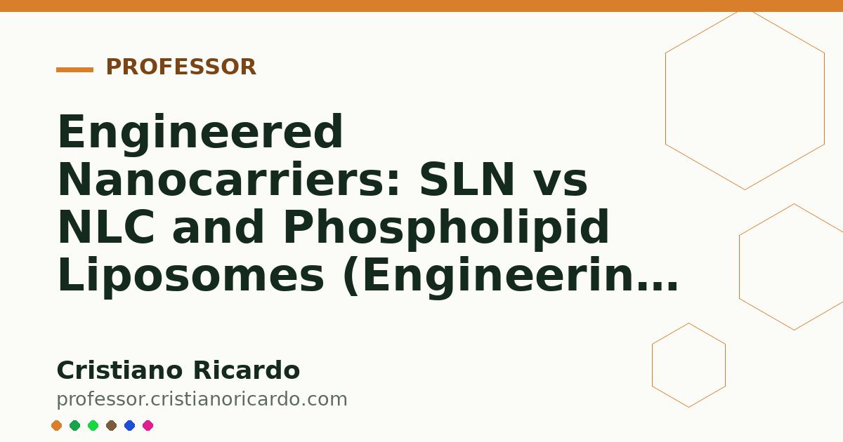 Card OG automático: Engineered Nanocarriers: SLN vs NLC and Phospholipid Liposomes (Engineering Review 2012)