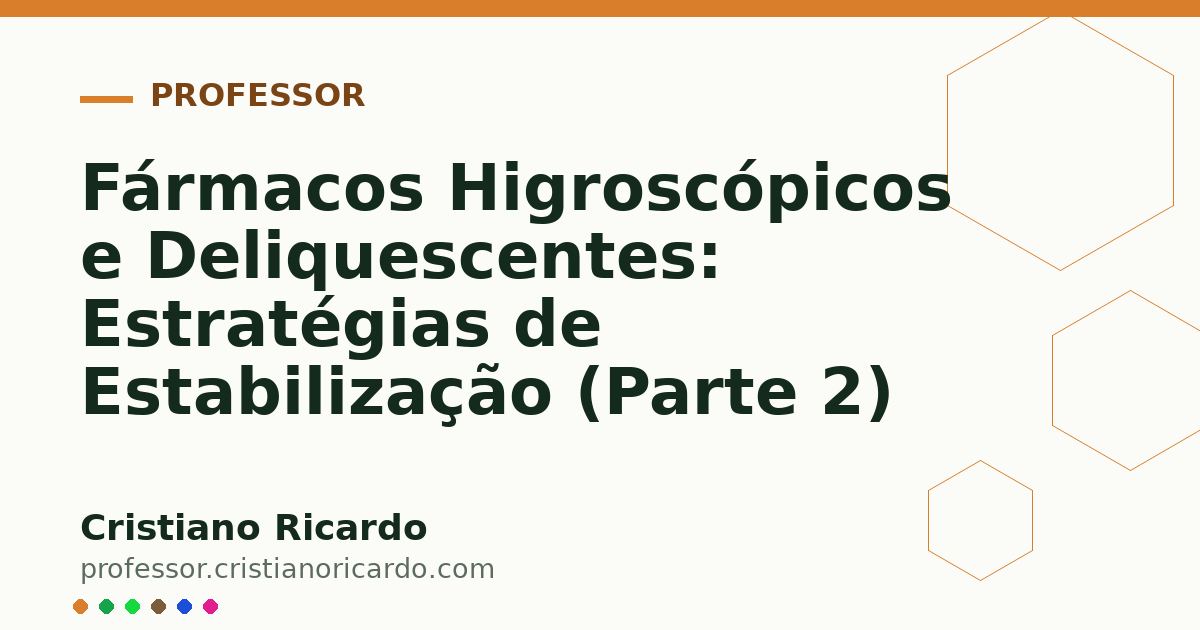 Card OG automático: Fármacos Higroscópicos e Deliquescentes: Estratégias de Estabilização (Parte 2)