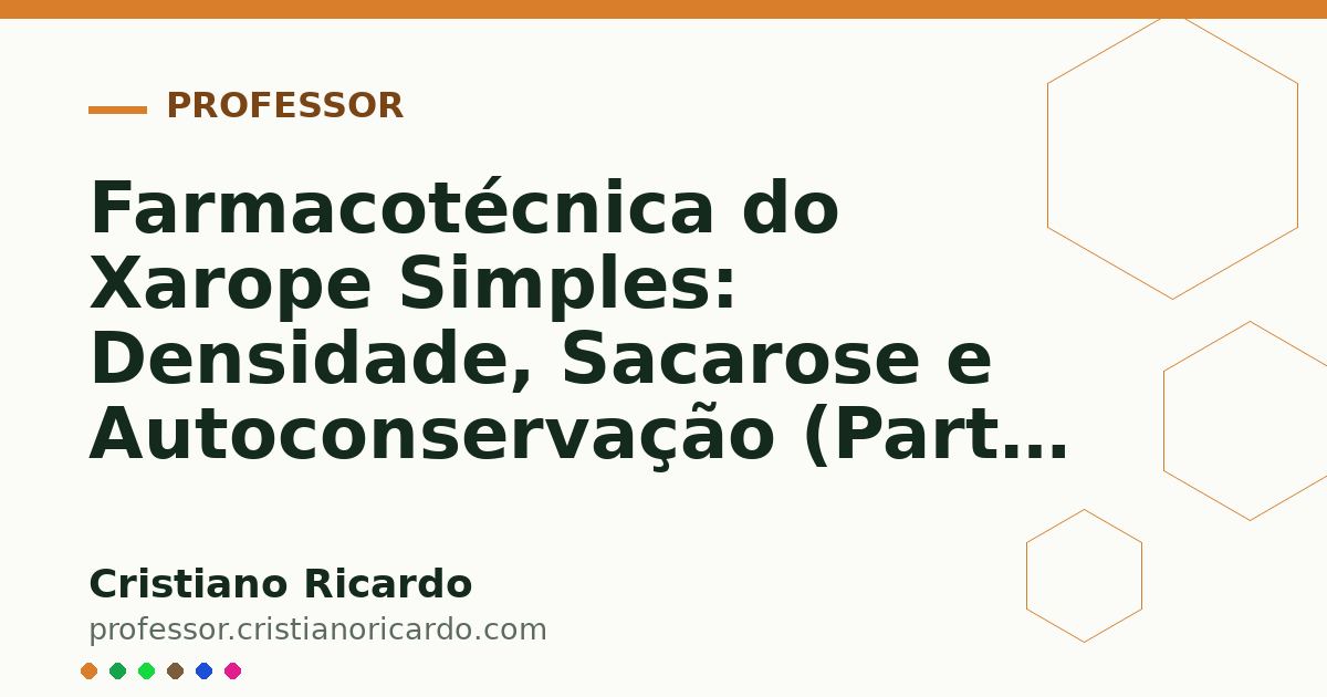 Card OG automático: Farmacotécnica do Xarope Simples: Densidade, Sacarose e Autoconservação (Parte 7)