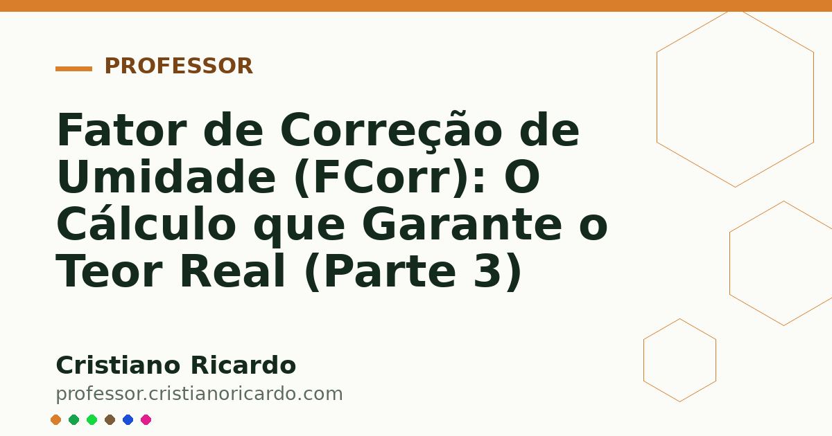 Card OG automático: Fator de Correção de Umidade (FCorr): O Cálculo que Garante o Teor Real (Parte 3)