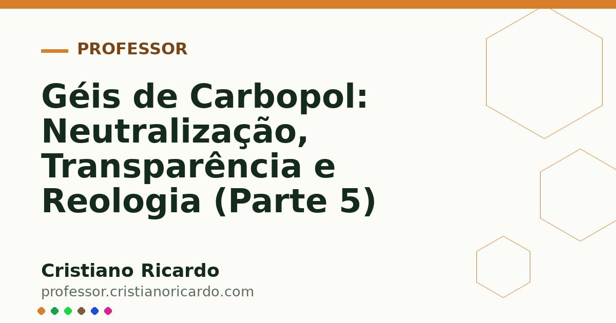 Card OG automático: Géis de Carbopol: Neutralização, Transparência e Reologia (Parte 5)