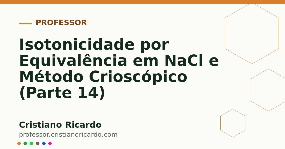 Card OG automático: Isotonicidade por Equivalência em NaCl e Método Crioscópico (Parte 14)