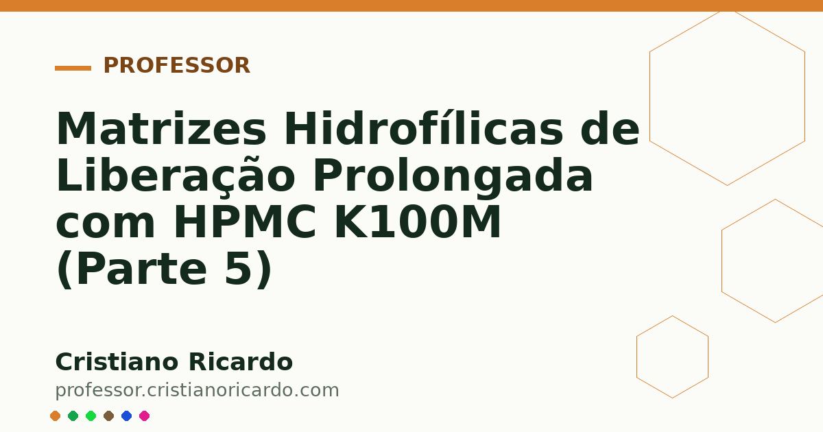 Card OG automático: Matrizes Hidrofílicas de Liberação Prolongada com HPMC K100M (Parte 5)