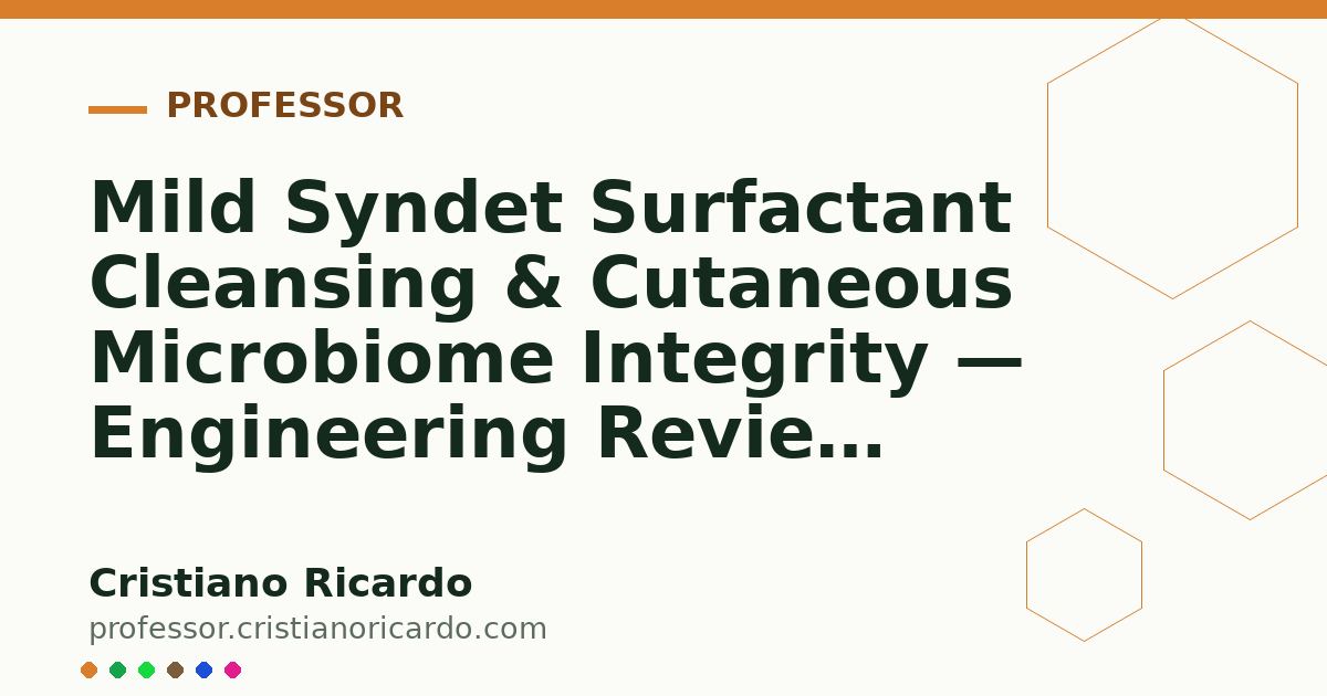 Capa ilustrativa do artigo: Mild Syndet Surfactant Cleansing & Cutaneous Microbiome Integrity — Engineering Review 2026