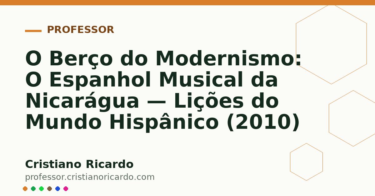 Card OG automático: O Berço do Modernismo: O Espanhol Musical da Nicarágua — Lições do Mundo Hispânico (2010)