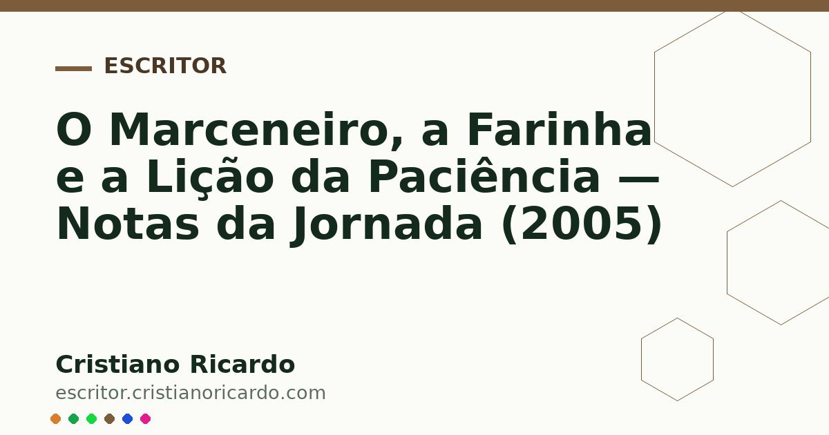 Card OG automático: O Marceneiro, a Farinha e a Lição da Paciência — Notas da Jornada (2005)