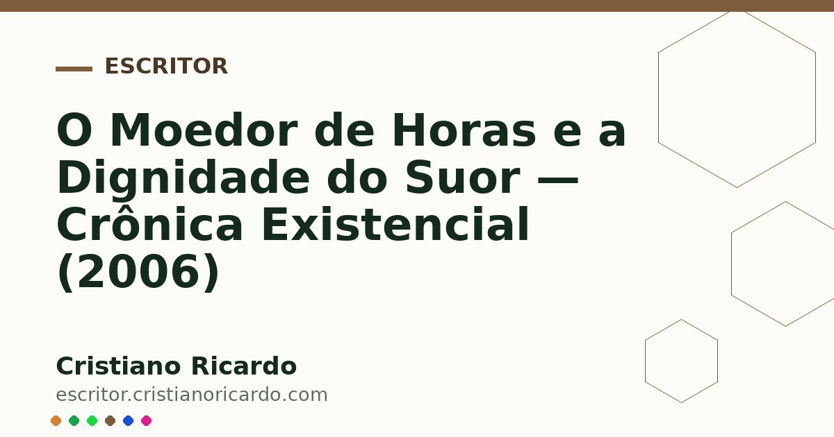 Card OG automático: O Moedor de Horas e a Dignidade do Suor — Crônica Existencial (2006)