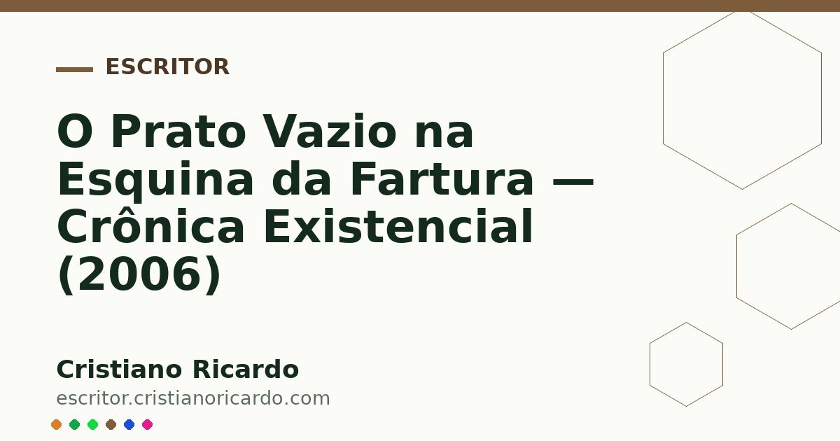 Card OG automático: O Prato Vazio na Esquina da Fartura — Crônica Existencial (2006)