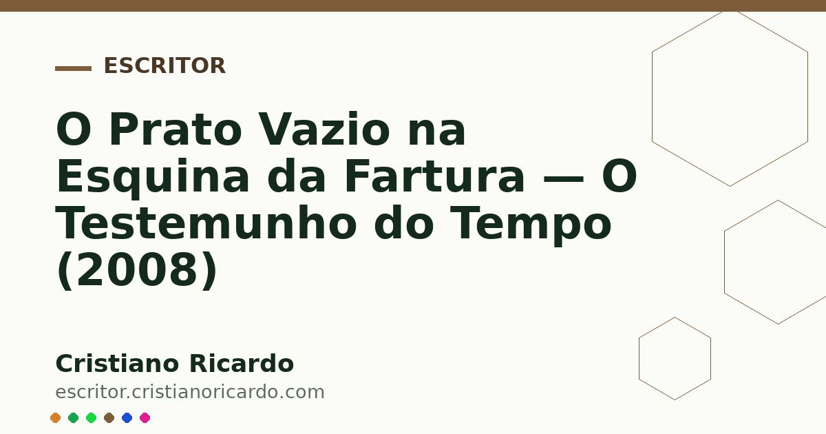 Card OG automático: O Prato Vazio na Esquina da Fartura — O Testemunho do Tempo (2008)