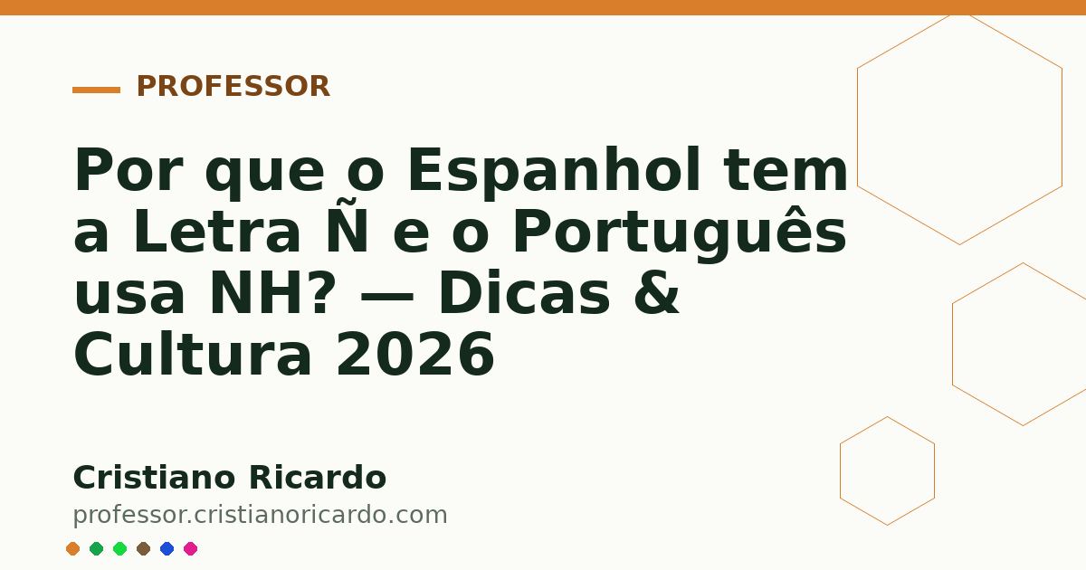 Card OG automático: Por que o Espanhol tem a Letra Ñ e o Português usa NH? — Dicas & Cultura 2026