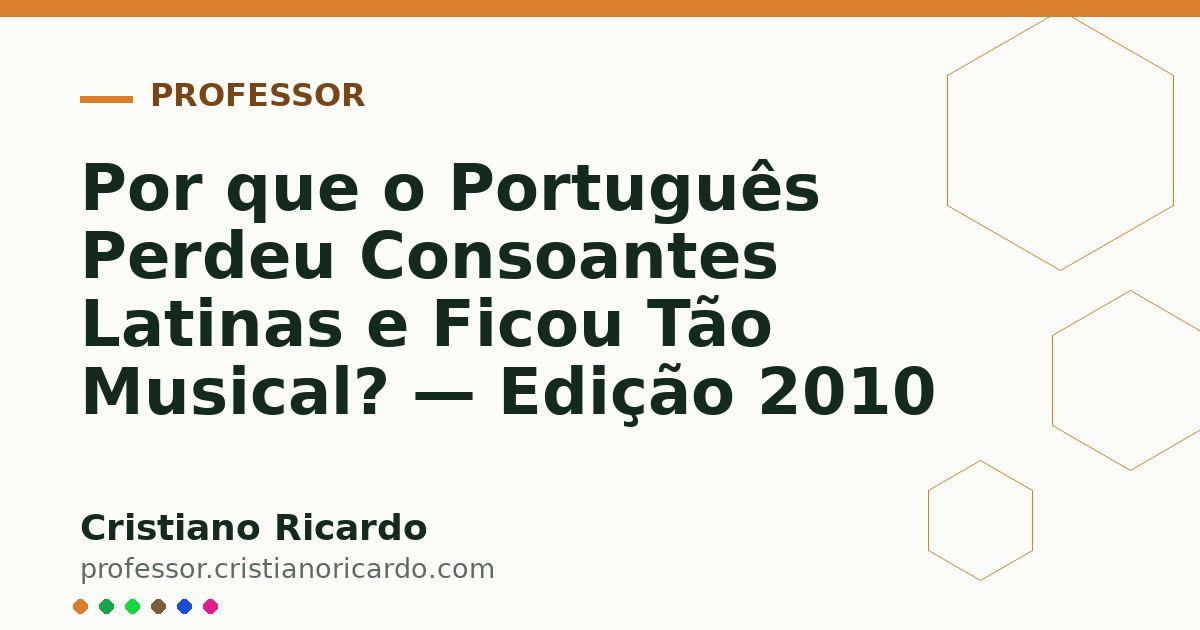 Card OG automático: Por que o Português Perdeu Consoantes Latinas e Ficou Tão Musical? — Edição 2010