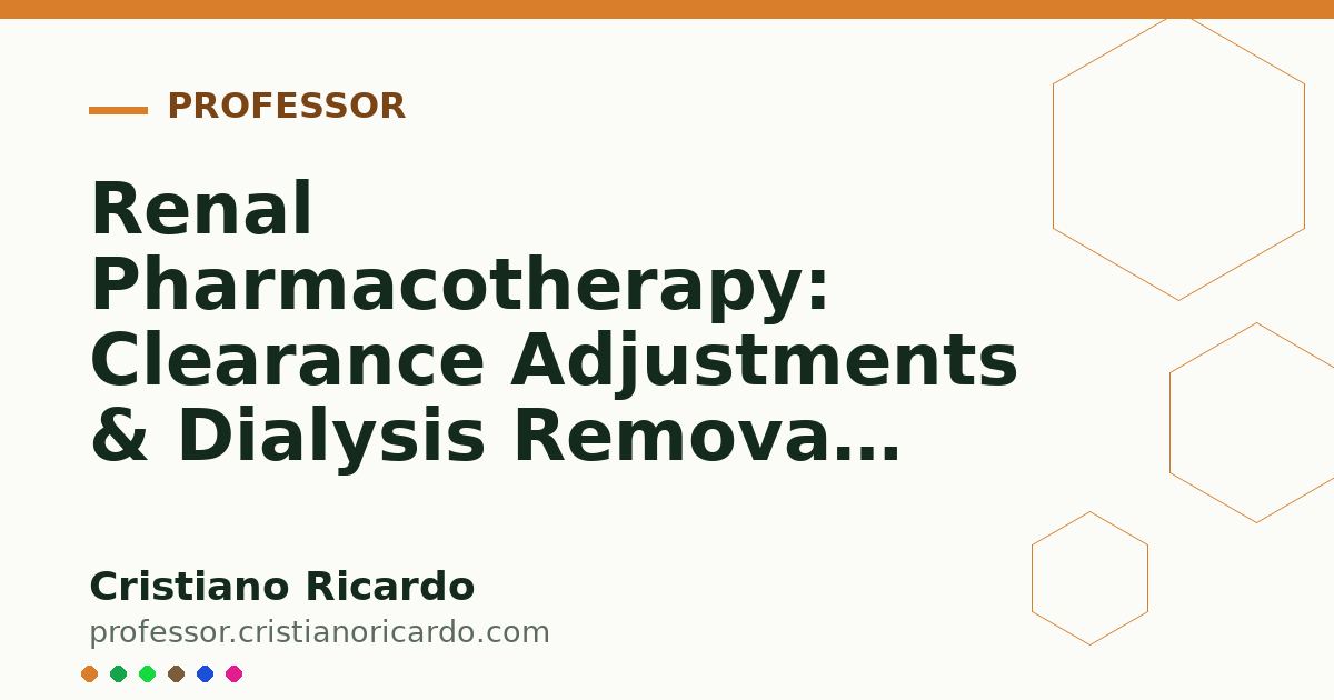 Card OG automático: Renal Pharmacotherapy: Clearance Adjustments & Dialysis Removal Dynamics (Clinical Treatise 2021)
