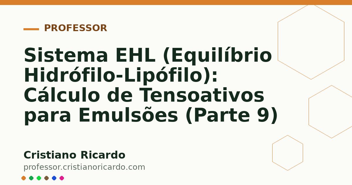 Card OG automático: Sistema EHL (Equilíbrio Hidrófilo-Lipófilo): Cálculo de Tensoativos para Emulsões (Parte 9)